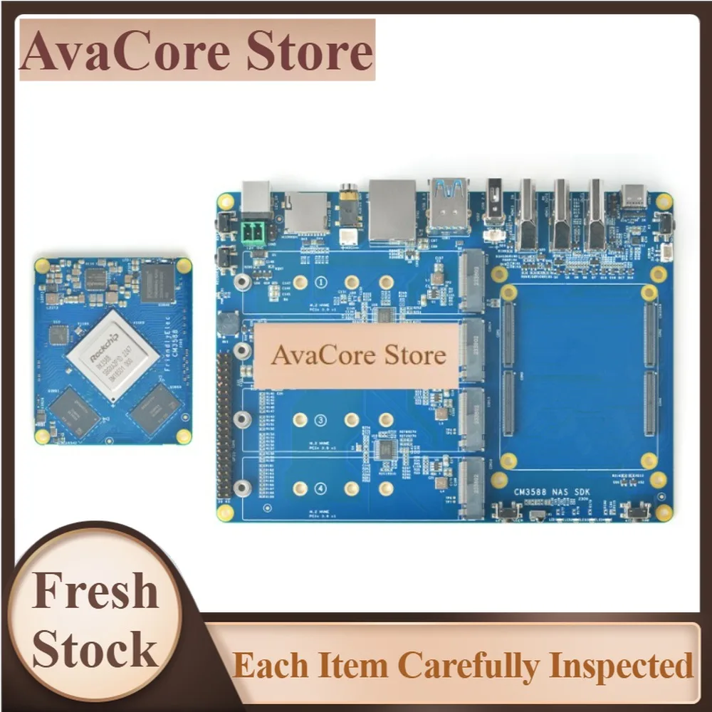 AvaCoreCM3588-NAS 2.5G,RK3588,4xPCIe3.0 4K/8K,NVME SSD