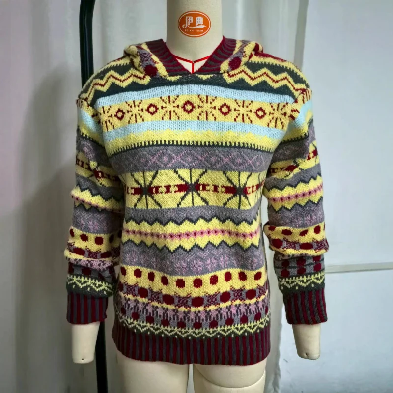 

Свободная цветная толстовка с капюшоном, женский вязаный свитер, модный пуловер Oversize Crew Ne, полиэфирное волокно, длинный све