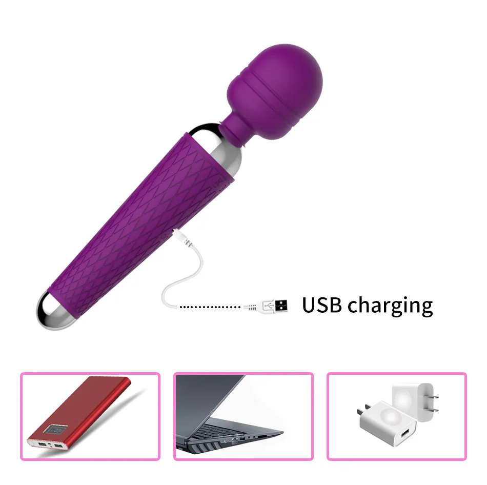 Wireless Dildos Vibrator Magic Wand for Women Clitoris Stimulator USB Rechargeable Massager Goods Sex Toys for Adults 18