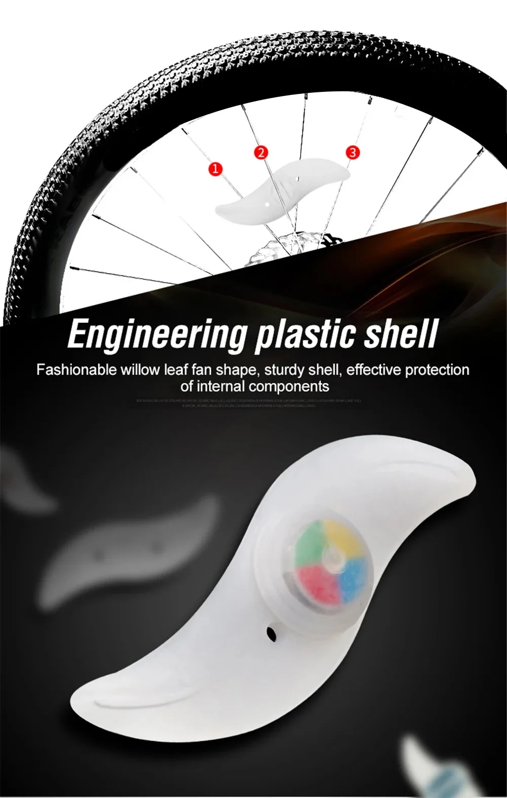 Waterproof Bicycle Wheel Spoke Light - 3 Modes for Safety and Visibility - Easy Installation - Ideal for Mountain and Road Bikes