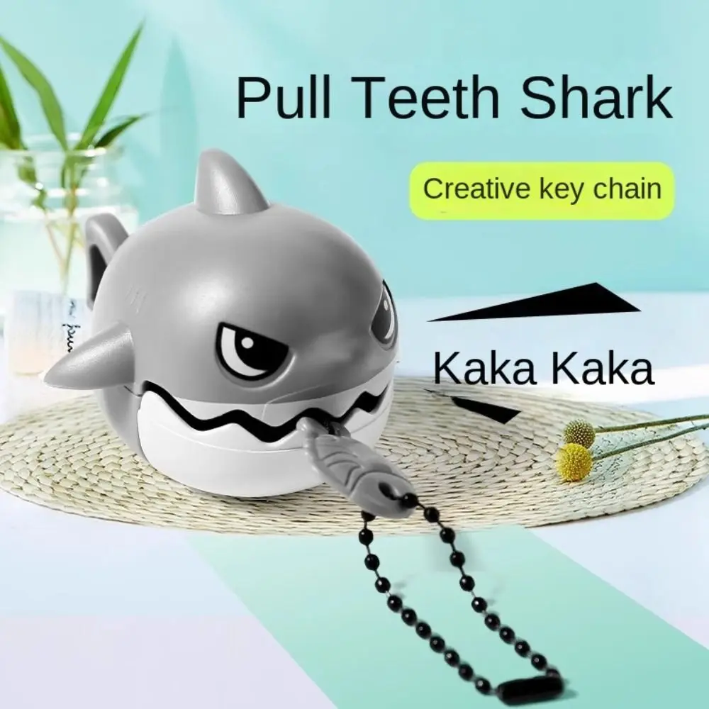 Shrink Rope Shark Doll Nibbling Shark Keychain Plastic Pull Line Cartoon Shark Pendant Cartoon Cute Nibbling Shark Keyring