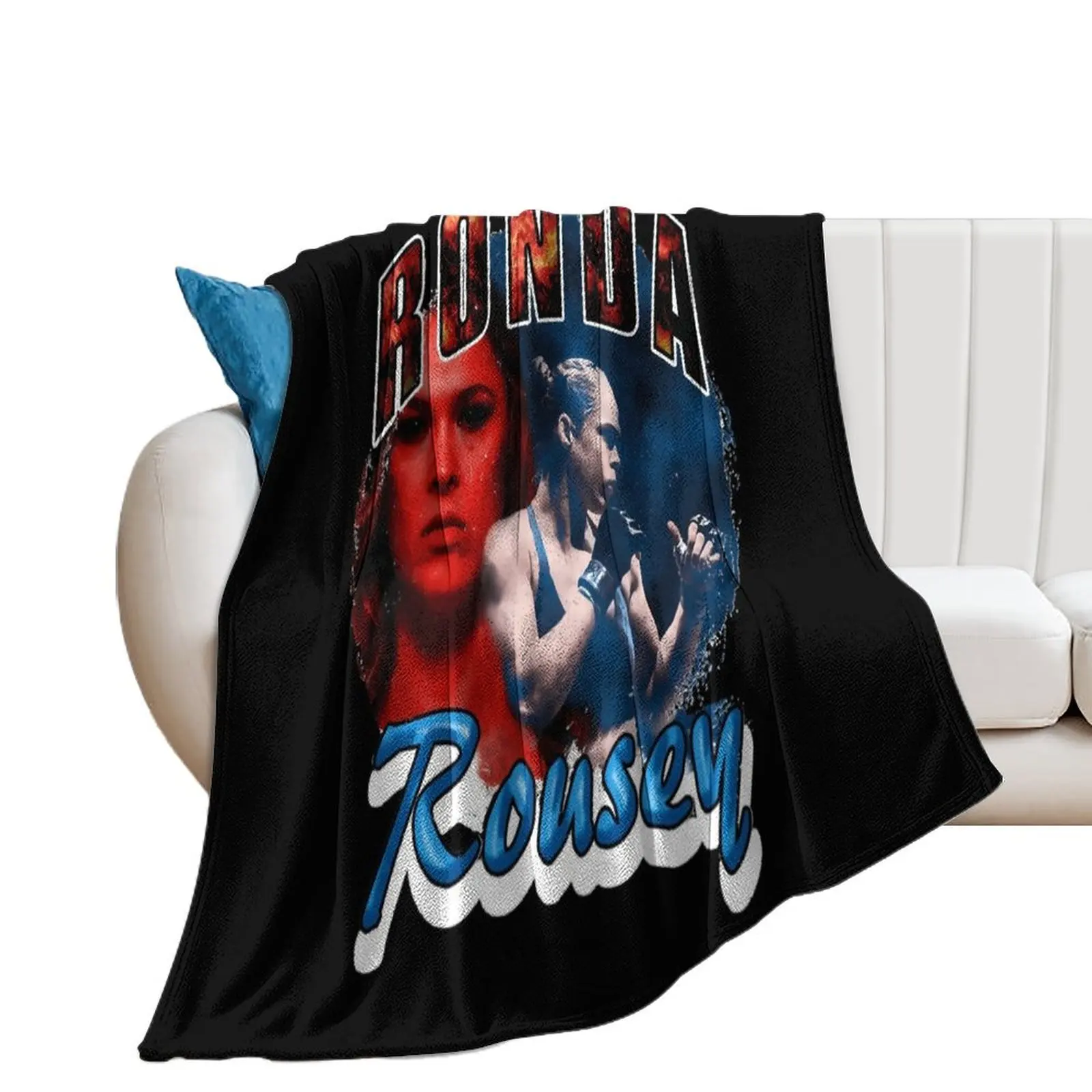 Ronda Rousey Vintage Rap Style (Rowdy Rousey) Throw Blanket Bed covers Sofa Quilt Blankets