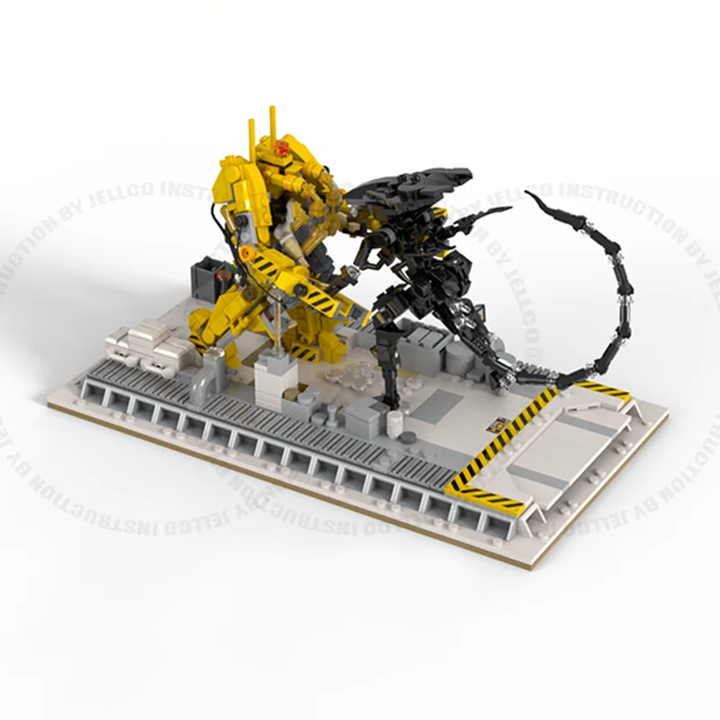 896pcs Moc Aliens Micro Diorama : Ripley Vs Alien Queen Building Blocks Creative Assembly Bricks Toys Kids Christmas DIY Gifts