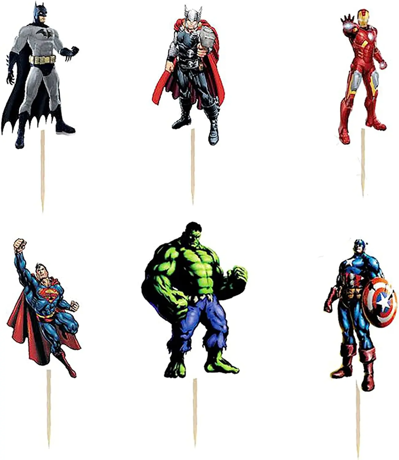 Super Heros Avengers Minnie Cake Topper Baby Shower Cake Decoration Cupcake Toothpick For Kids Birthday Party Cake Supplies