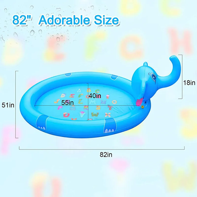 Colchoneta antideslizante para niños, almohadilla inflable de agua pulverizada para playa, juguete de juego al aire libre, piscina para mascotas, juguetes para niños, 100/170 CM