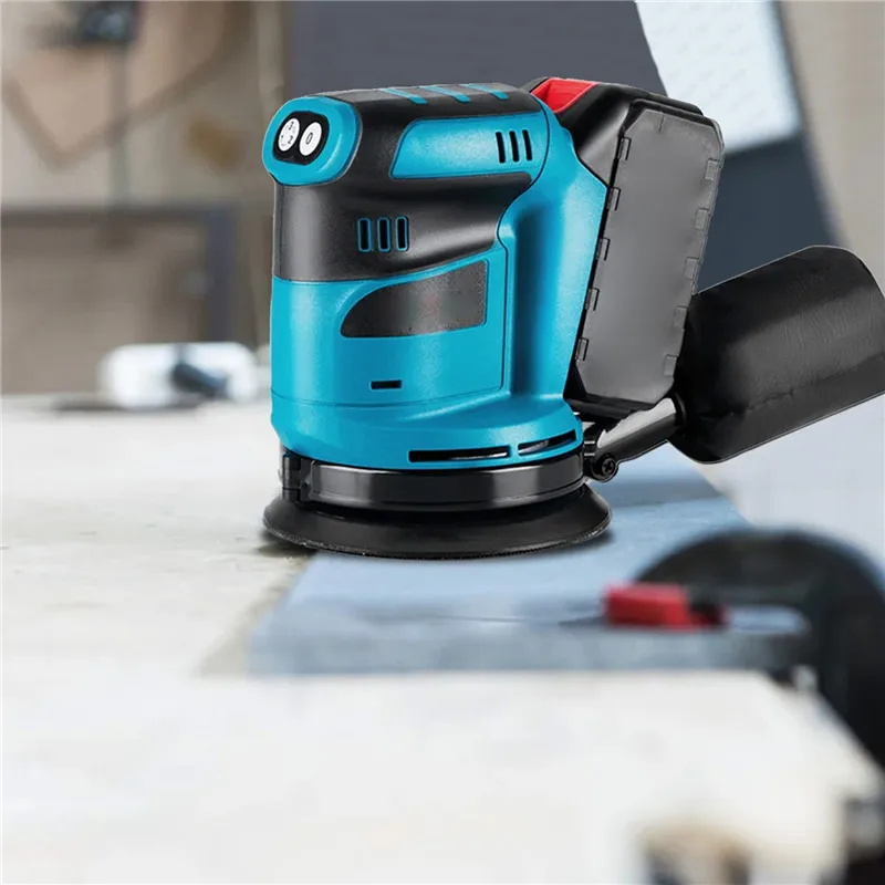 125mm Electric Orbital Sander 3 Speeds Adjustable Cordless Rechargeable Polishing Grinder Machine for Makita 18V Battery