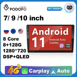 Podofo 8G 128G 2din Car Android Radio Multimedia Player 9