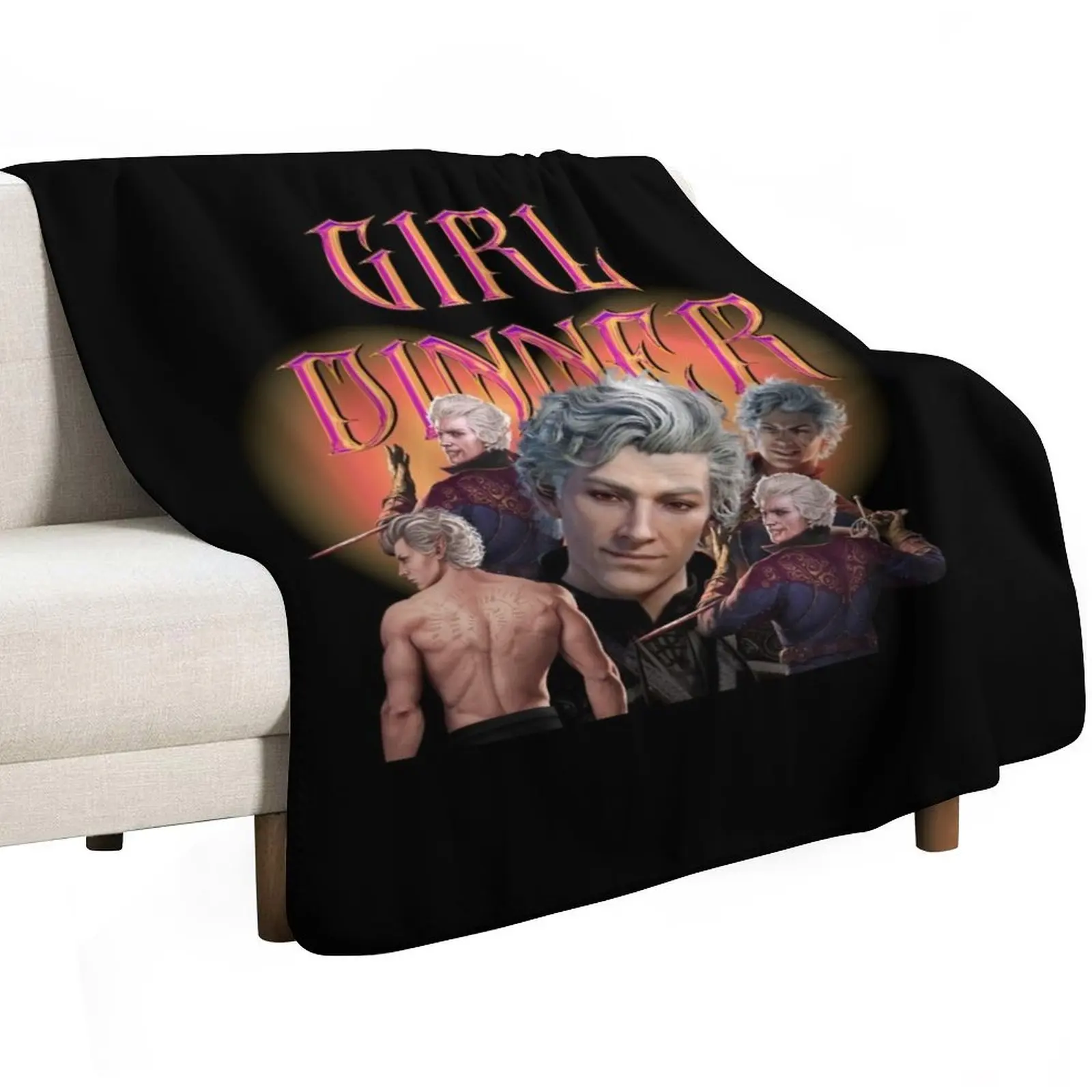 Astarion girl dinner - bg3 Game Throw Blanket Kid'S Hairy Shaggy Softest Sofa Quilt Moving Blankets