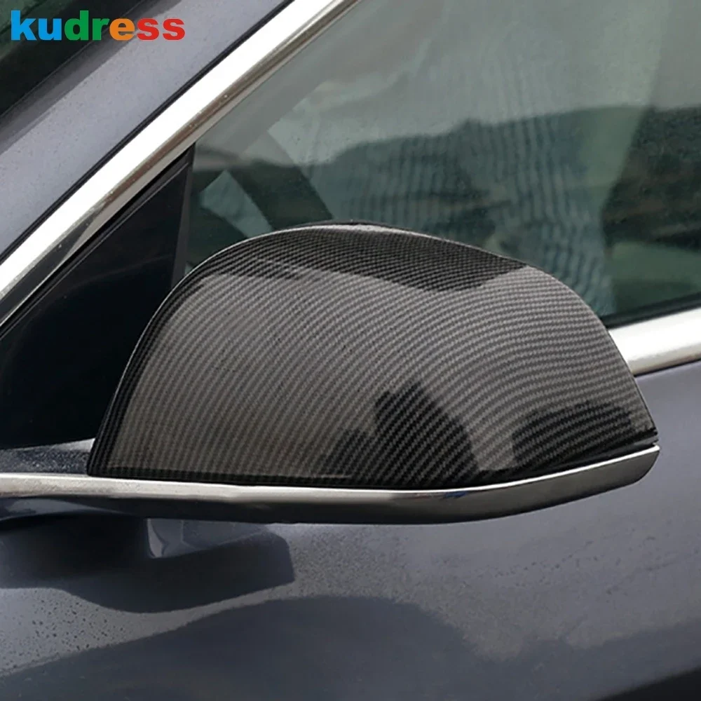 Rearview Mirror Cover Trim For Tesla Model 3 Y 2018 2019 2020 2021 2022 2023 2024 Carbon Fiber Side Wing Mirrors Cap Accessories