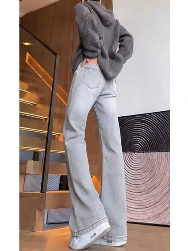 

Cement Color Slim Fit Straight Leg Jeans Men's Trendy Brand American High Street Knife Casual Youth Jeans