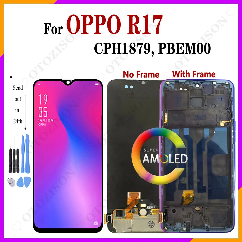AMOLED For OPPO R17 LCD With Frame PBEM00 CPH1879 LCD Screen