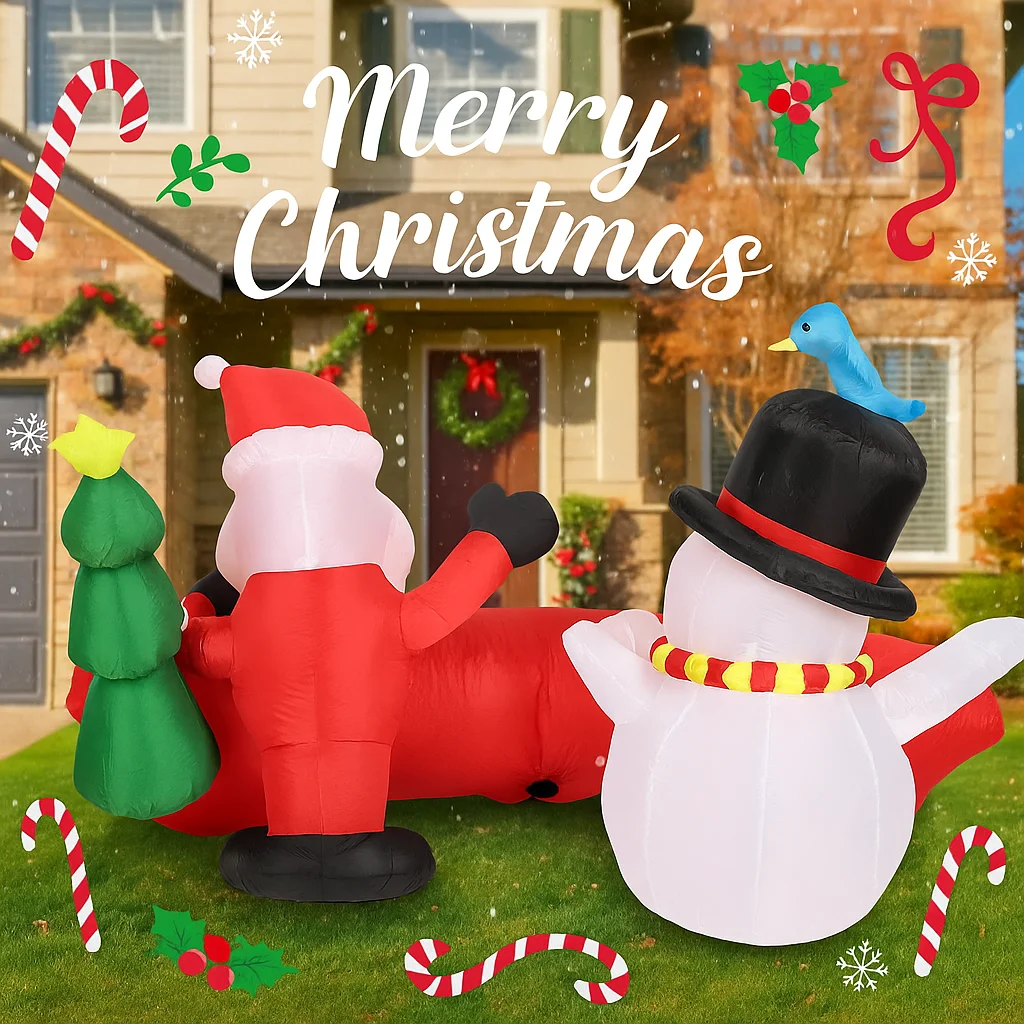 5.91FT مصباح ليد عيد الميلاد لعبة قابلة للنفخ ساحة زينة ثلج سانتا كلوز راية ديكور المنزل لوازم عيد الميلاد الحلي عطلة #3