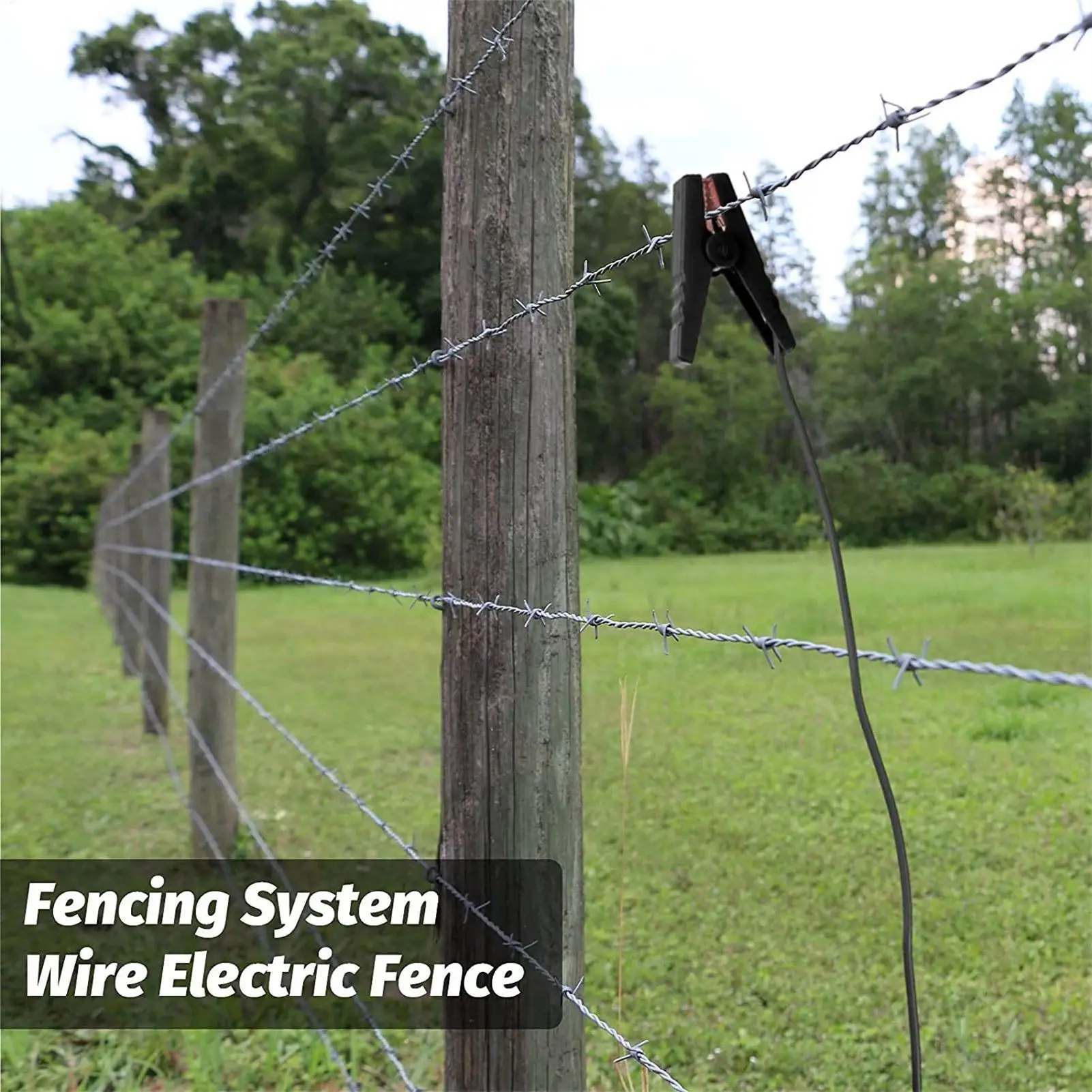 Electric Fence Alligator Clips 2 PCS Electric Fence Jump Cable with Crocodile Clip Alligator Clips Cable for Solar Fence