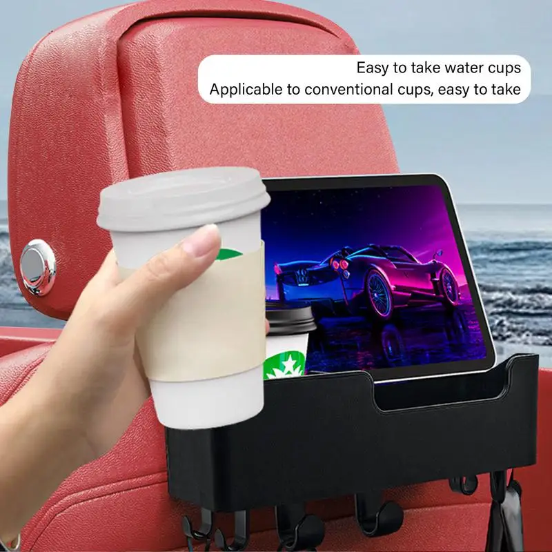 Backseat Car Organizer With Cup Holders Car Seat Storage Box Multifunctional Car Organizer With Cup Holder Headrest Car