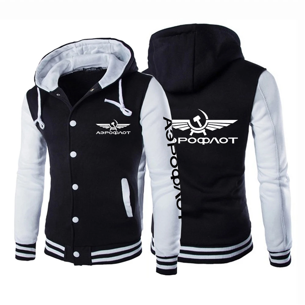 2023 Spring Autumn Aeroflot Aviation Russe Pilote Aerospace Baseball Uniform Jackets CCCP Casual Fashion Patchwork Hoodies Coats