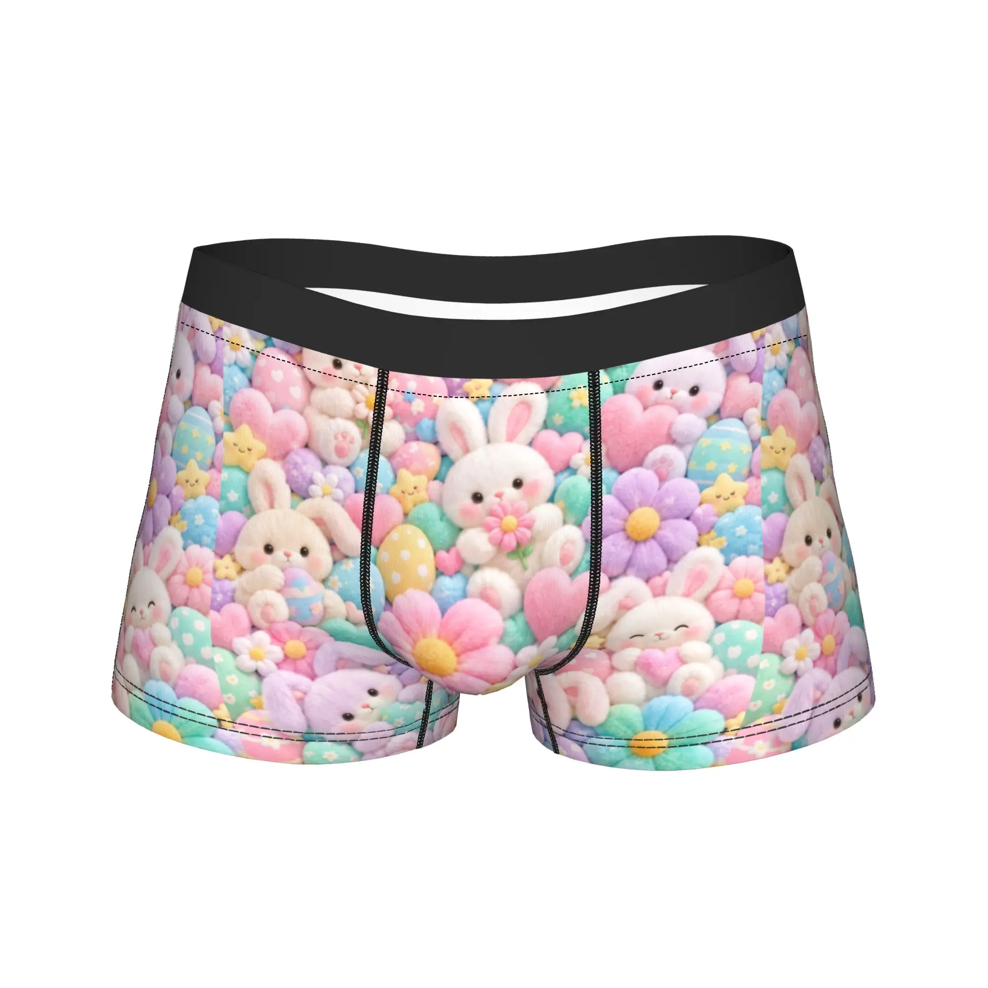 Flat 2d Digital Printing Sweet Blooms Underwear  Print Trunk High Quality Men Underpants Breathable Boxer Brief Gift