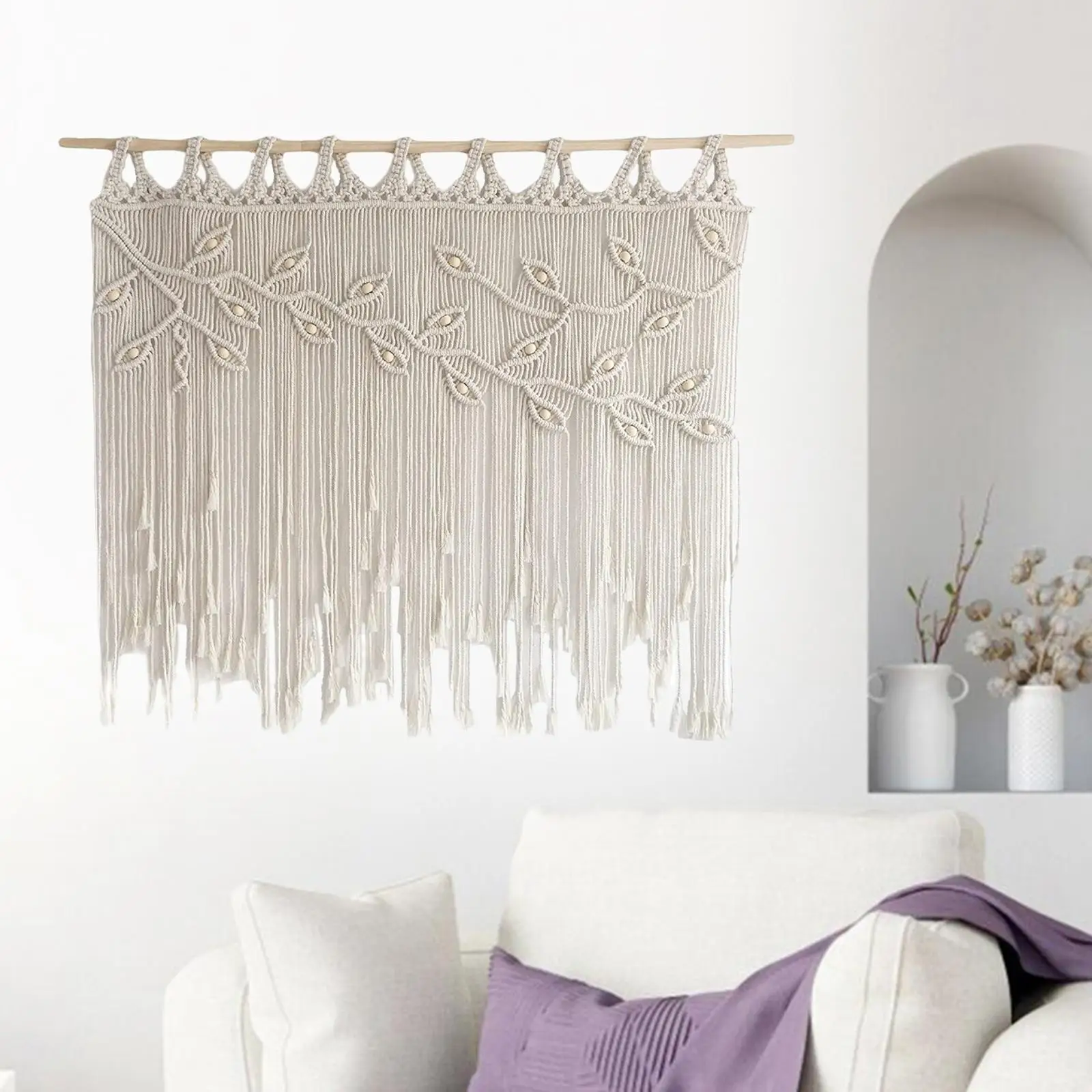 Macrame Wall Decor Craft Bohemian Wall Art Wall Hanging Chic Gifts Wall Tapestry Macrame Curtain Apartment Door Background Home