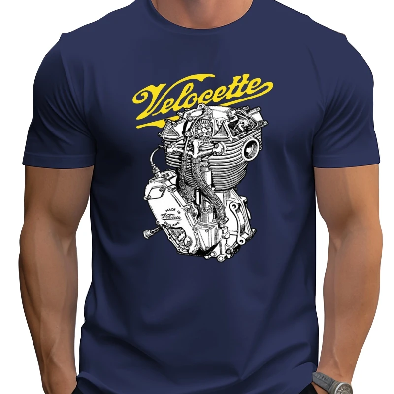 

Classic British Engine T Shirt Velocette KTT350 Moto 100% Cotton Tops Tee Shirt Black Print Tshirt