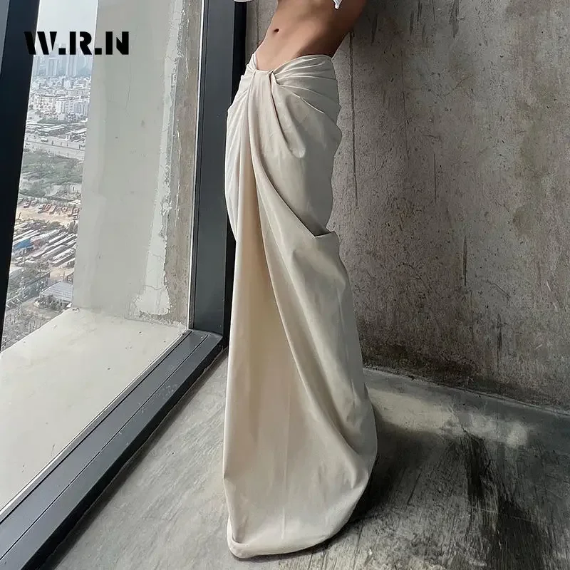 2025 jesień jednokolorowe na co dzień wysokiej talii spodnie szerokie nogawki moda damska luźne sznurowane wzornictwo cienkie białe spodnie pełnej długości