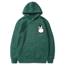 2024 Women's Long Sleeves Studio Ghibli Hoodie Totoro Sweatshirts Hoodies Autumn Winter Japanese Anime Printing Men