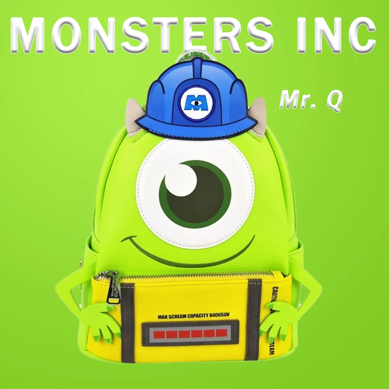 

Disney Loungefly Monsters Inc Mr. Q Cartoon Anime Peripheral Student Backpack Satchel Cute Children Birthday Kawaii Fashion Gift