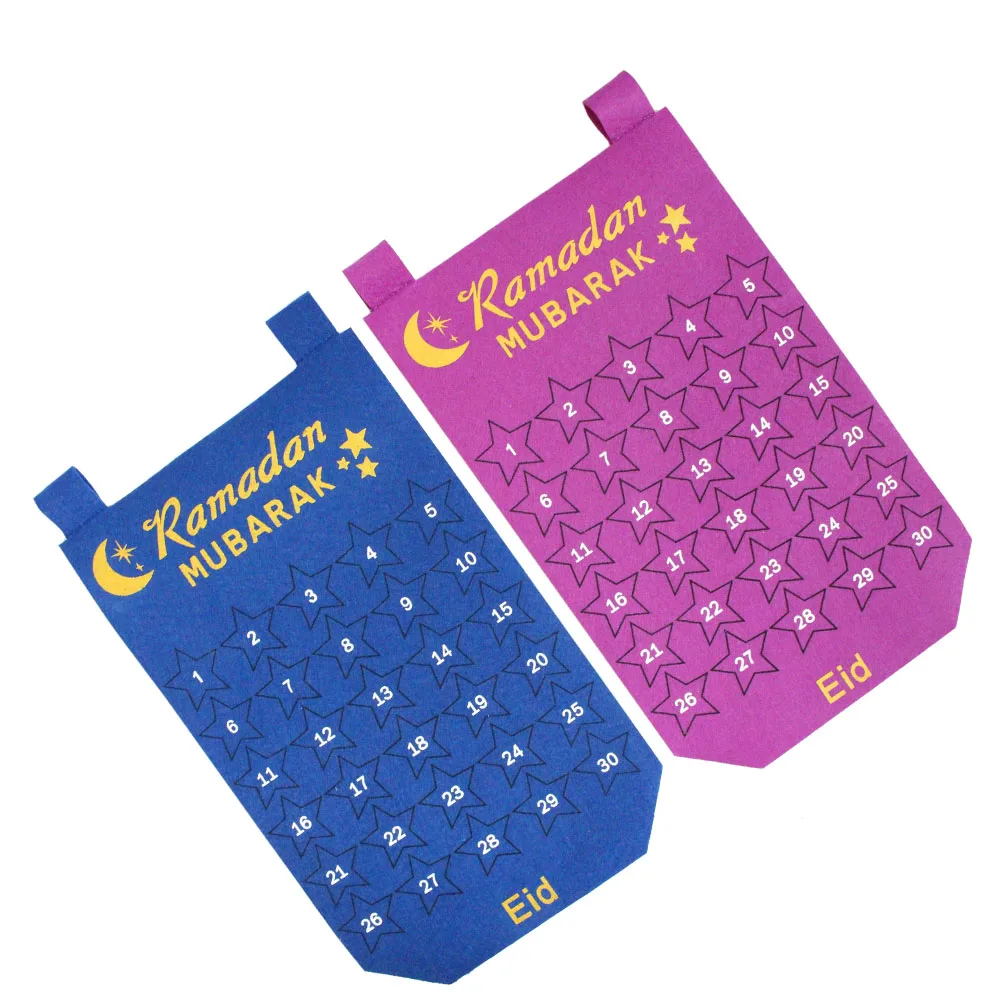 

2 PCS Countdown Calendar Wall Calendars Household Eid Hanging Mubarak Home Decor Child