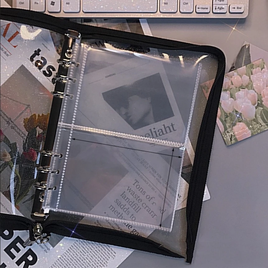 

A5 A6 six hole loose leaf storage bag card insert pocket