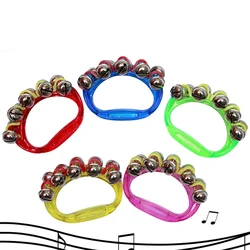 Hand Holding Colorful Paw Shaped Tambourine Plastic Percussion Tambourine Music Hand Bells For Musical Rhythm Instrument