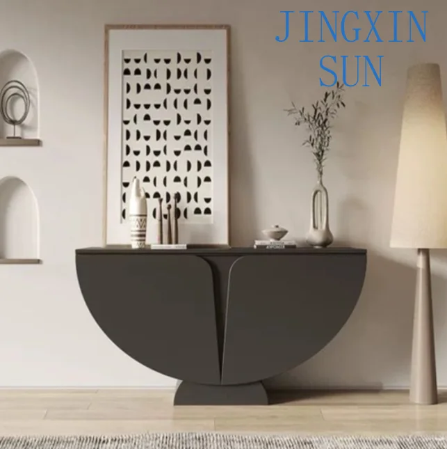 Black matte paint light luxury porch cabinet Nordic living room simple modern