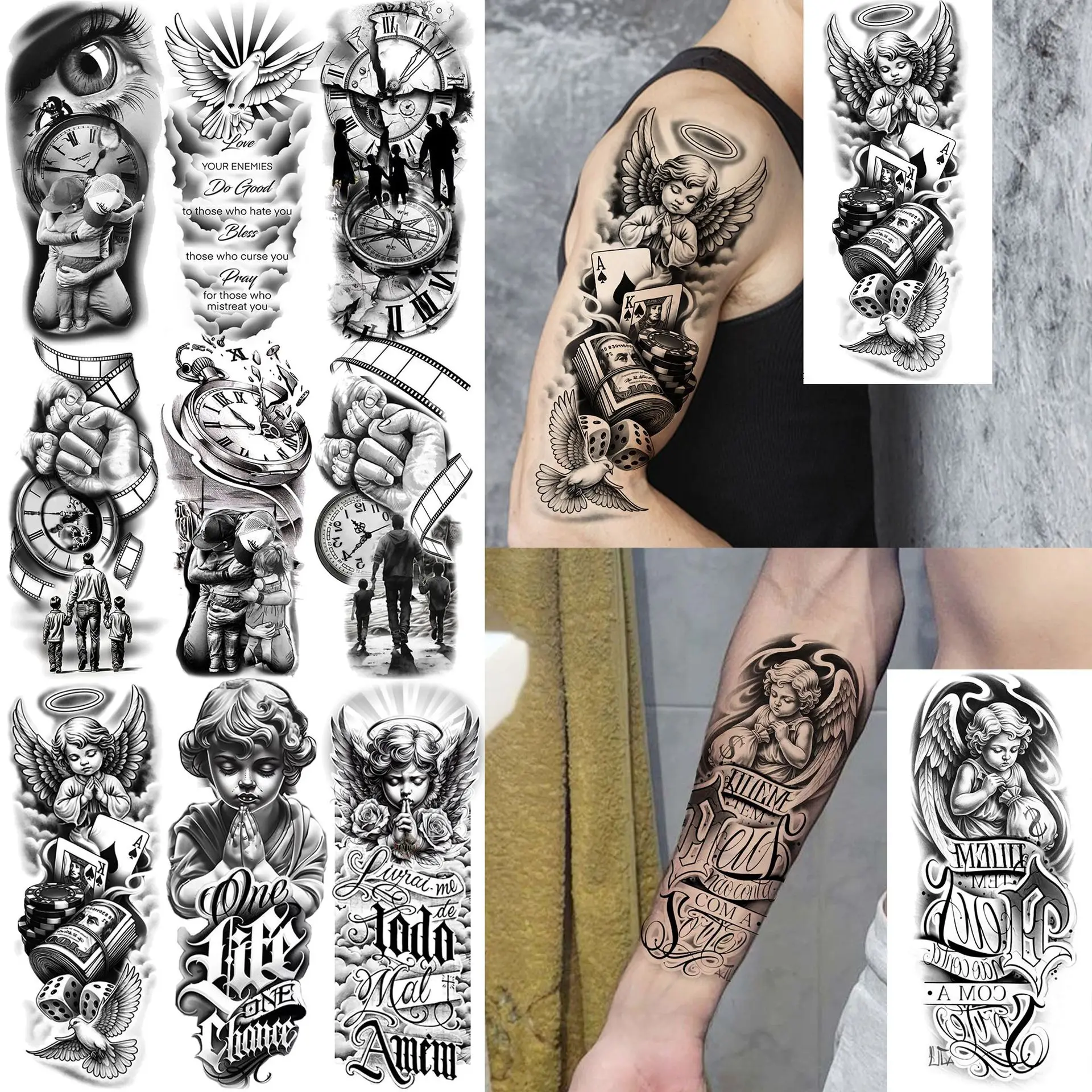 

Family Temporary Tattoo Stickers Waterproof Long Lasting Realistic High Quality Non Toxic for Arm Calf