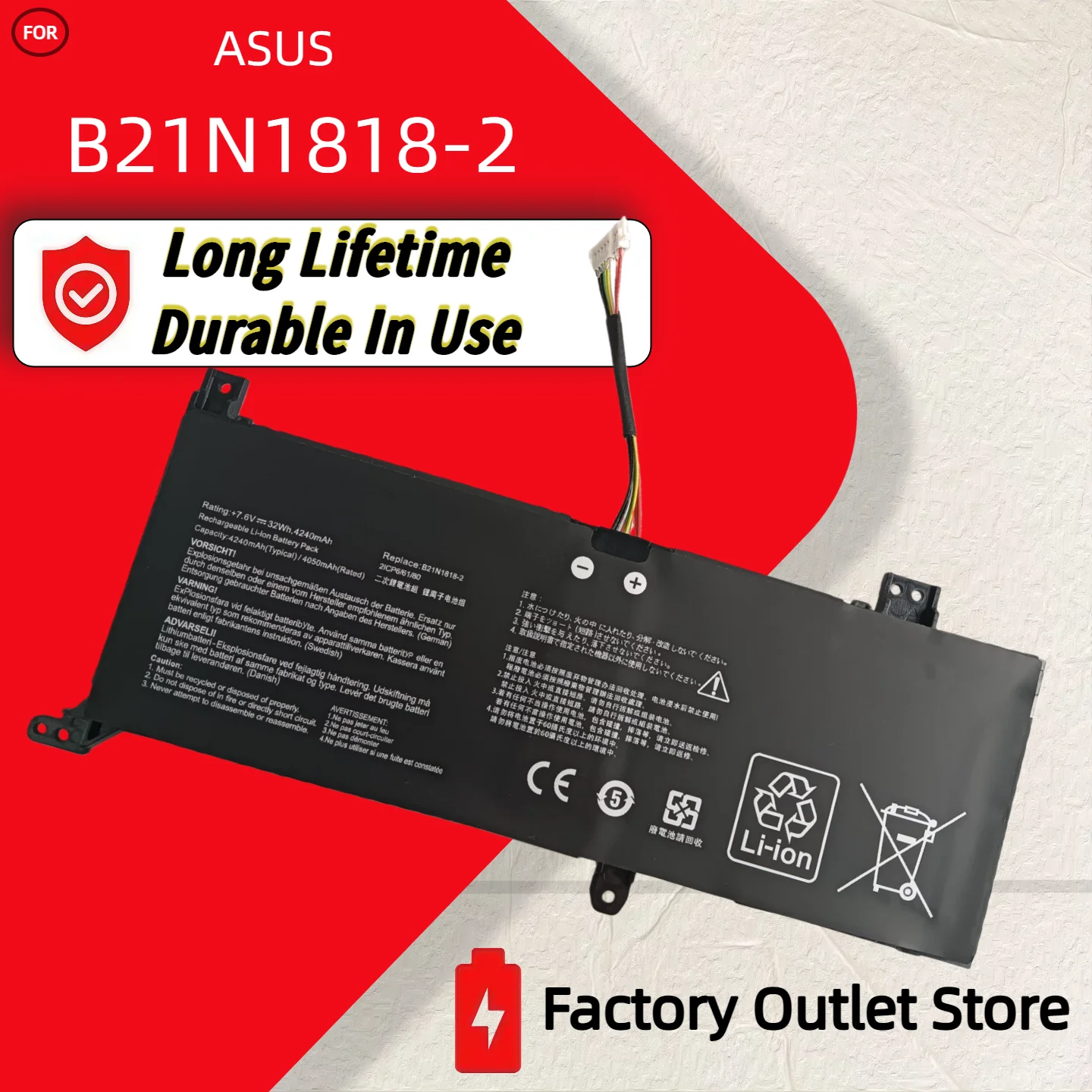 Wholesale And Retail B21N1818 Battery For ASUS VivoBook 17 X712 X712FA X712FB B21N1818-2 C21N1818 B21N1818-3 B21N1818-1
