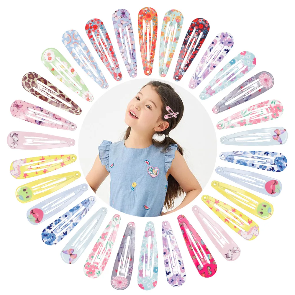 

20pcs Hand-painted Hair Clip For Girls Fashion Kids Candy Colorful Hairpins Children Basic Hair Accessories