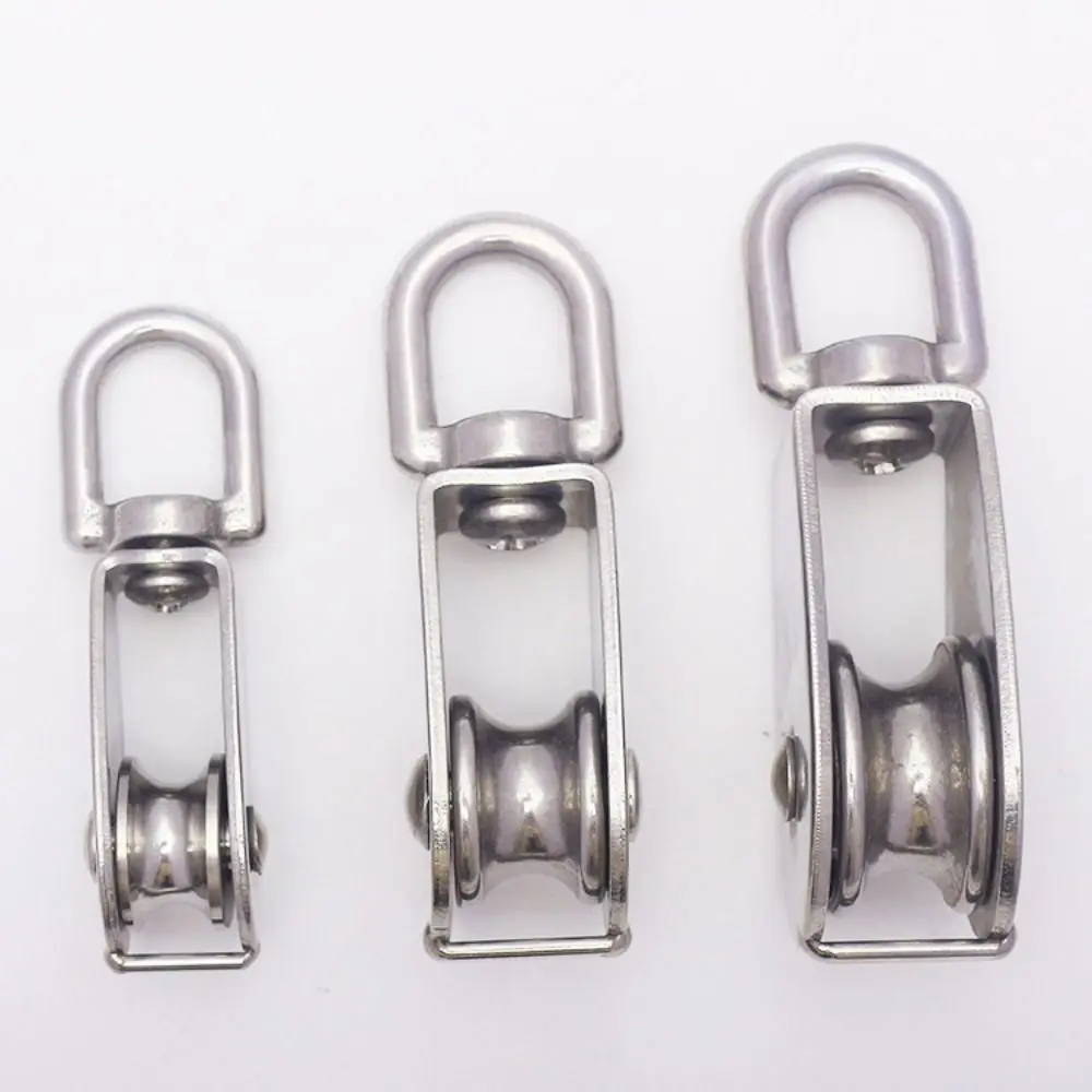 Load-Bearing M15/20/25 Fixed Pulley 304 Stainless Steel Swivel Groove Pulley Detachable Heavy Duty Pulley Block Tool Crane