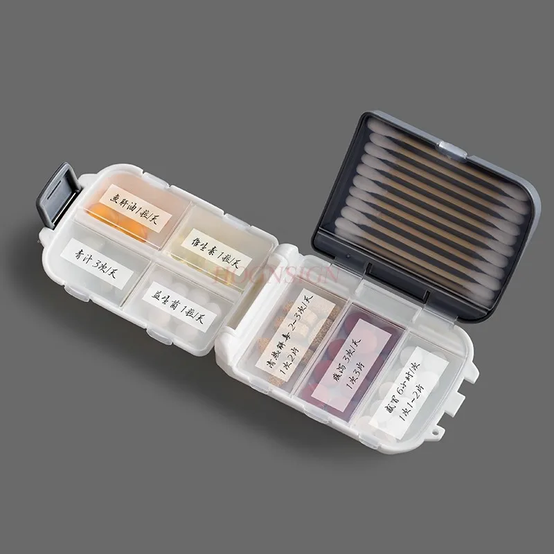 One week small medicine box, 7-day mini portable tablet packaging, portable pill storage box