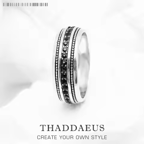 Black CZ Lane Ring,Europe Style Vintage Jewelry Fine Jewerly Gift For Men And Women In 925 Sterling Silver