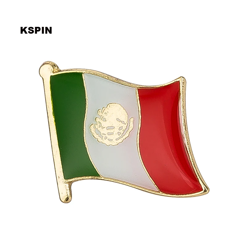 Broche de insignia con bandera de México y Rusia