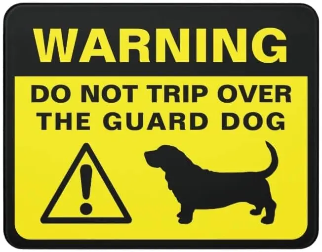 Aluminum Metal Warning Sign Basset Hound Silhouette Funny Guard Dog Indoor & Outdoor Signs for Home, Office