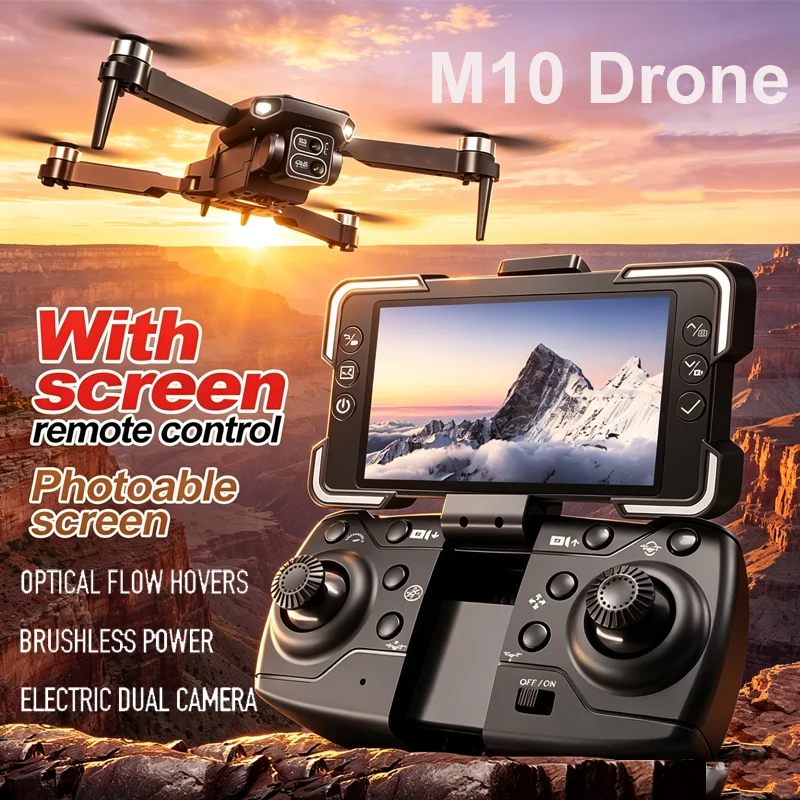 プロフェッショナルm10ドローン-8k-hd-ブラシレスモーターカメラ-fpv-リモートコントロール-uav-クアッドコプター-4ローターヘリコプター-初心者向けおもちゃ