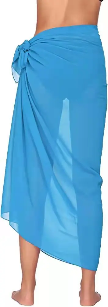 Damen Strand Langer Rock Chiffon Badeanzug Coverups Sommer Bikini Wrap Transparenter Schal für Bademode Cover Ups Sexy Bikini Wickelschals – Detail 1
