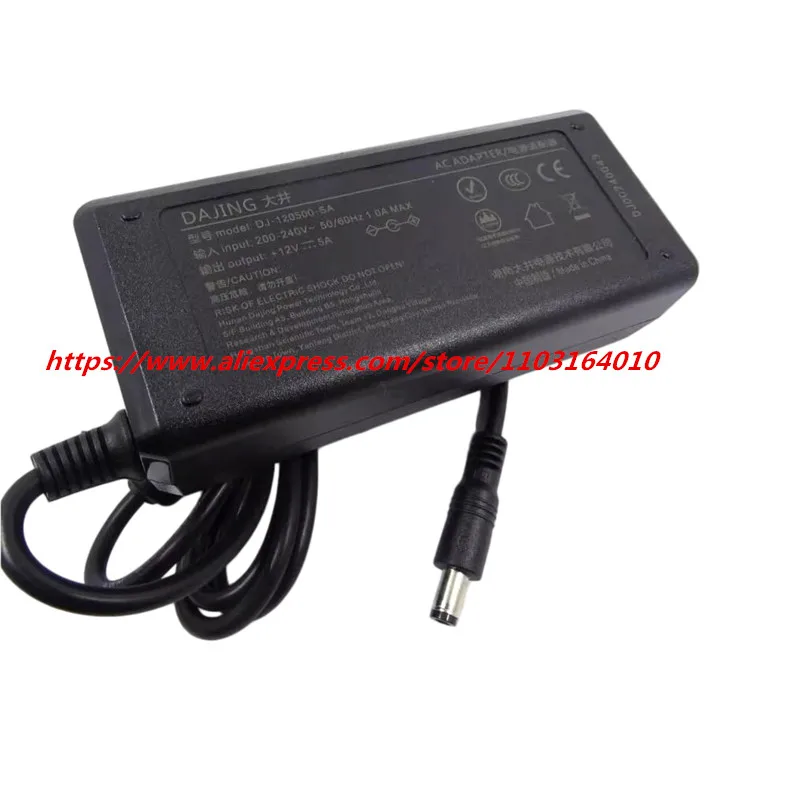 Original DAJING 12V 5A 60W AC DC Power Adapter ADP-60E2 DJ-120500-SA for TV LCD Monitor Laptop Power Supply Adaptor Charger
