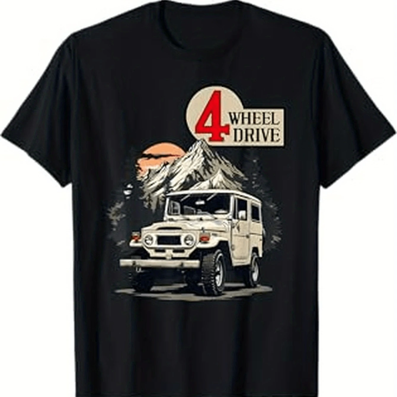 

Heavy-Duty 4WD SUV Vintage Off-Road Adventure T-Shirt 100% Cotton O-Neck Short Sleeve Summer Casual Mens T-shirt Streetwear
