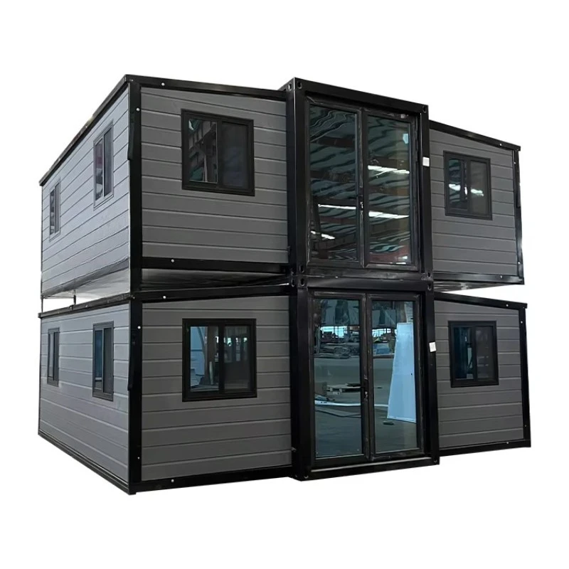 Double Wing Expandable Container House 40ft 2 Story Prefabricated Folding House  Design Waterproof
