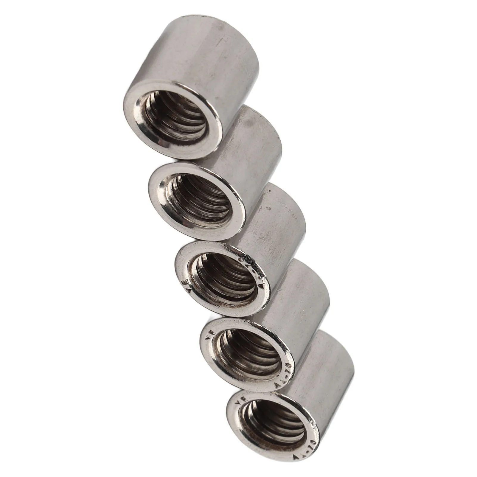Coupling Nut Female Thread 304 Stainless Steel Round Connector Nut Industrial Rustproof Sturdy for Home Decoration