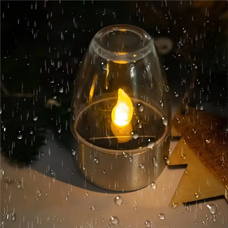 【RABATT】6 Pieces LED Solar Candles Flameless Rechargeable Night Lights For Garden Decor Outdoor Wedding Parties Atmosphere Light