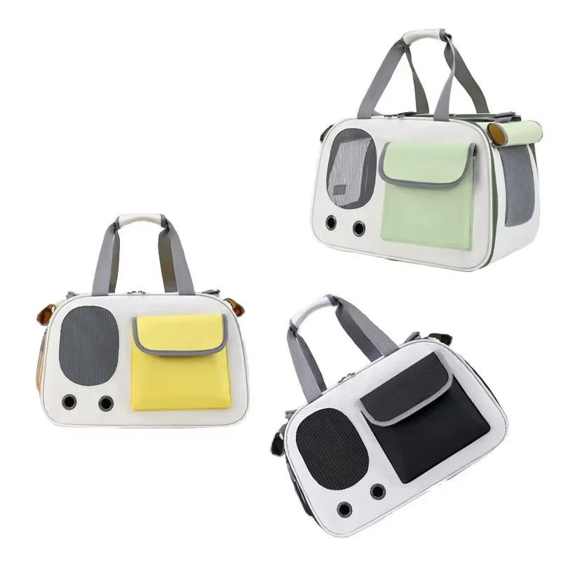Luxurious Classic Cat Backpack for Medium-Sized Dogs Large Capacity Oxford Pet Carrier Zipper Closure Breathable Solid Cloth