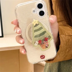 Korean Quicksand Christmas Tree Magnetic Holder Grip Tok Griptok Phone Stand Holder Support For iPhone For Pad Magsafe Smart Tok