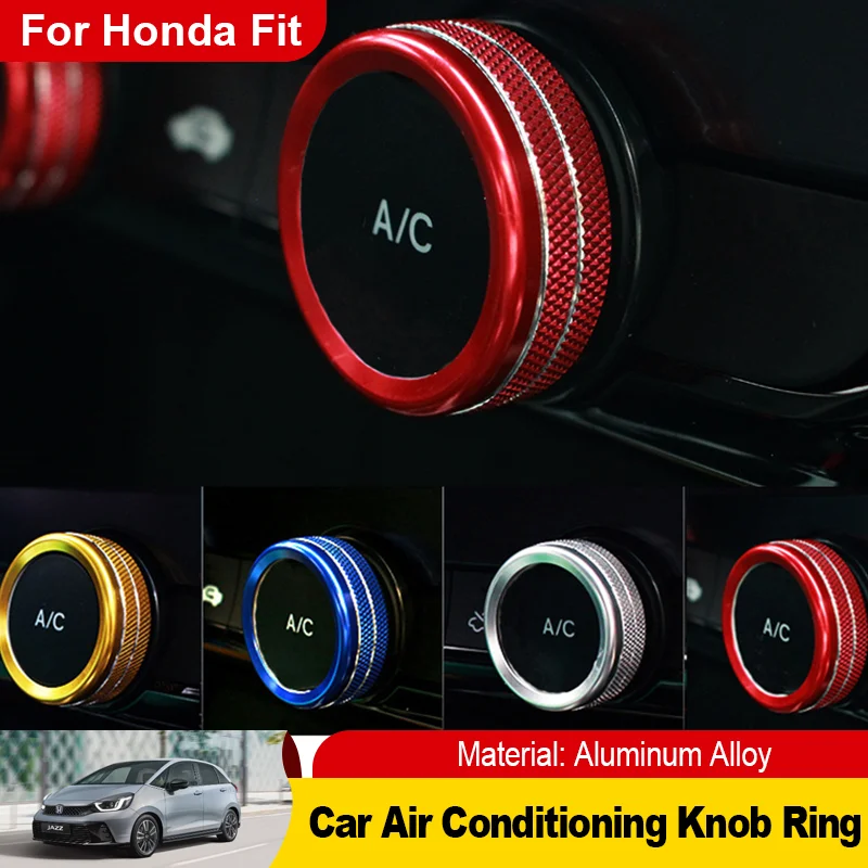 

for Honda Fit Jazz GR MK4 2021~2023 Car Audio Stereo Volume Air Conditioning Control Knob Ring Cover Alloy Knob Protection Ring