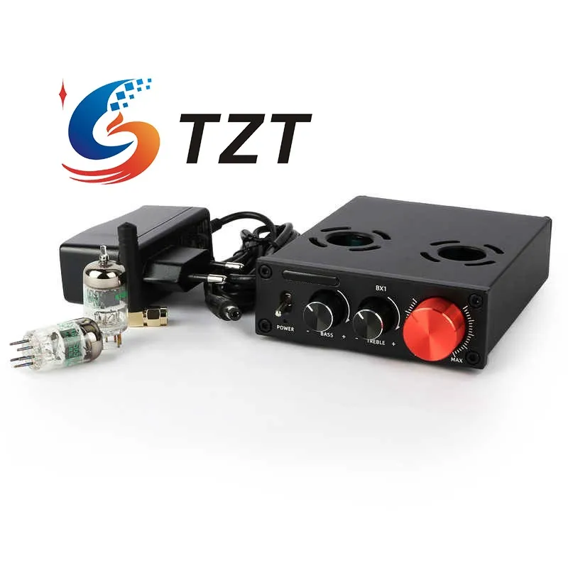 TZT BX1 Hifi Bluetooth Ламповый предусилитель Ламповый предусилитель (черный/серебристый) с лампами GE5654W для усилителей и активных динамиков
