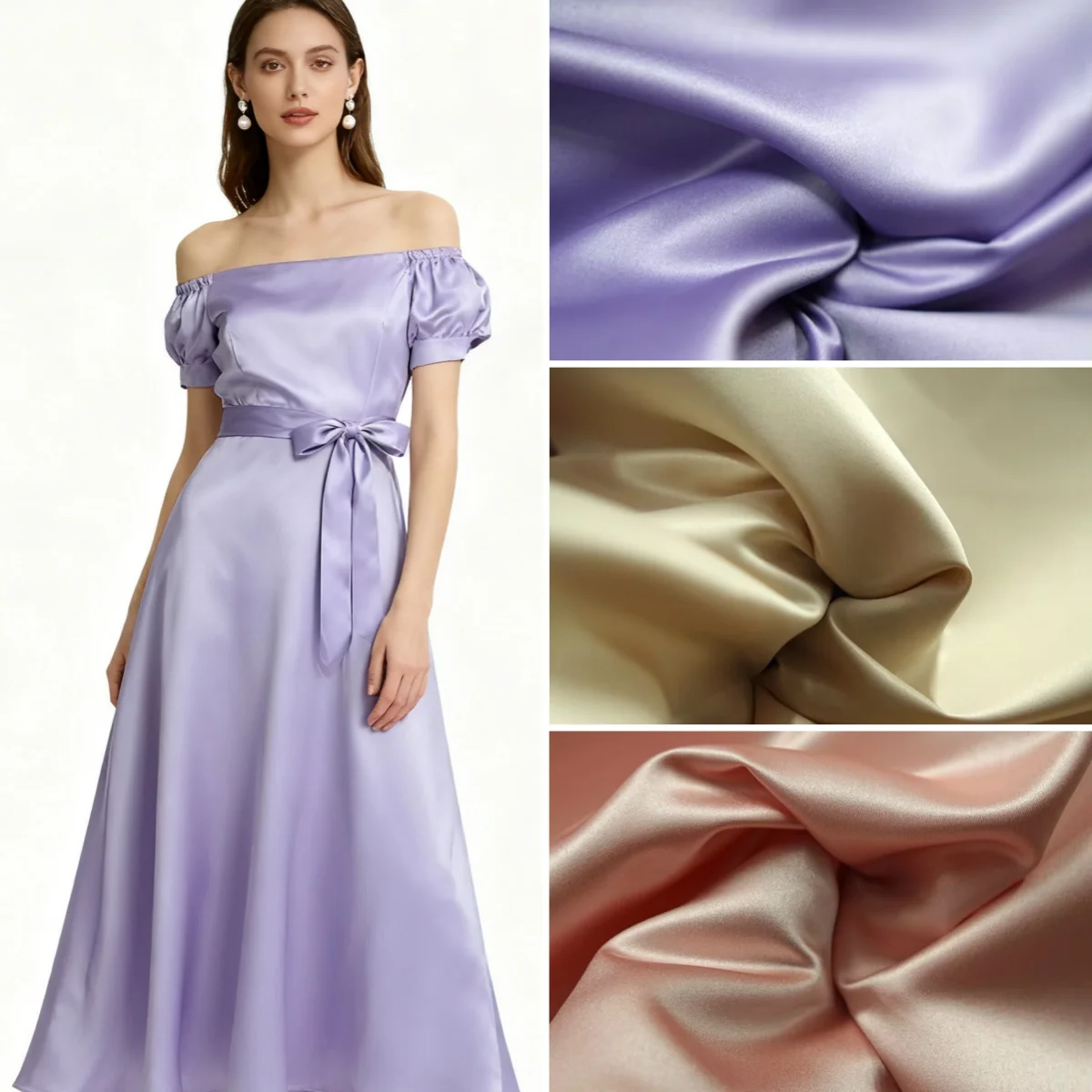 

Высококачественная мягкая и глянцевая атласная ткань для лица Ding, приятная для кожи и драпировка, как шитье свадебного платья, вечернее платье, рубашки, ткани