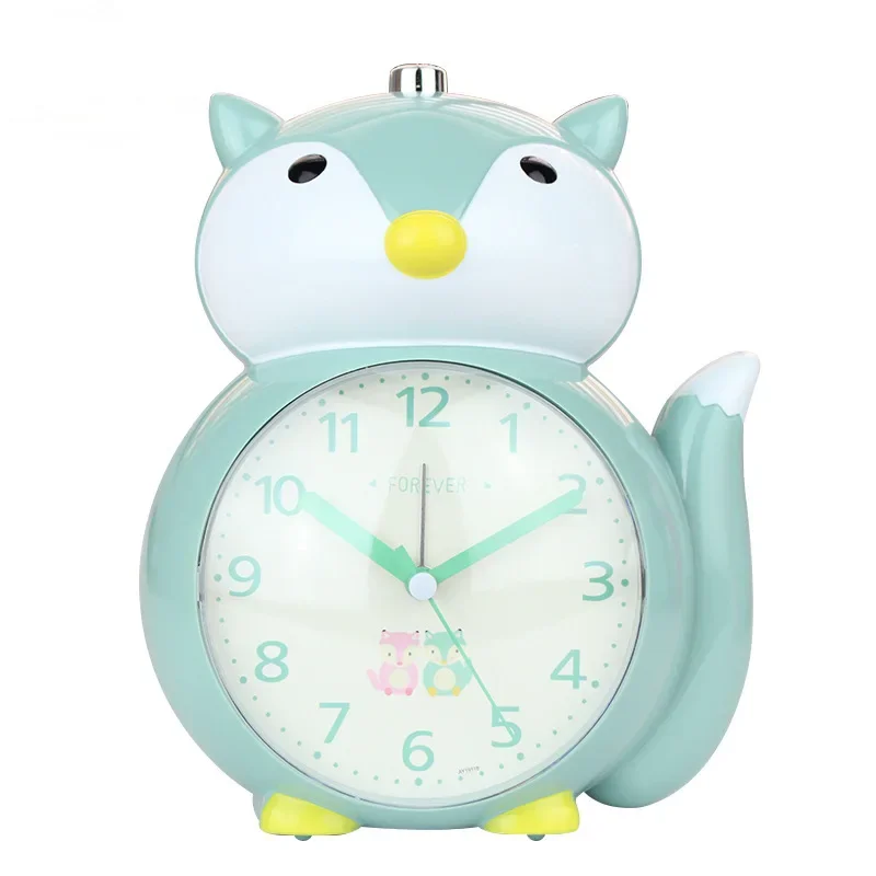 

Fox Dual Tone Multifunctional Children's Student Bedside Silent Scanning Second Alarm Clock Night Light Snooze Hour Clock